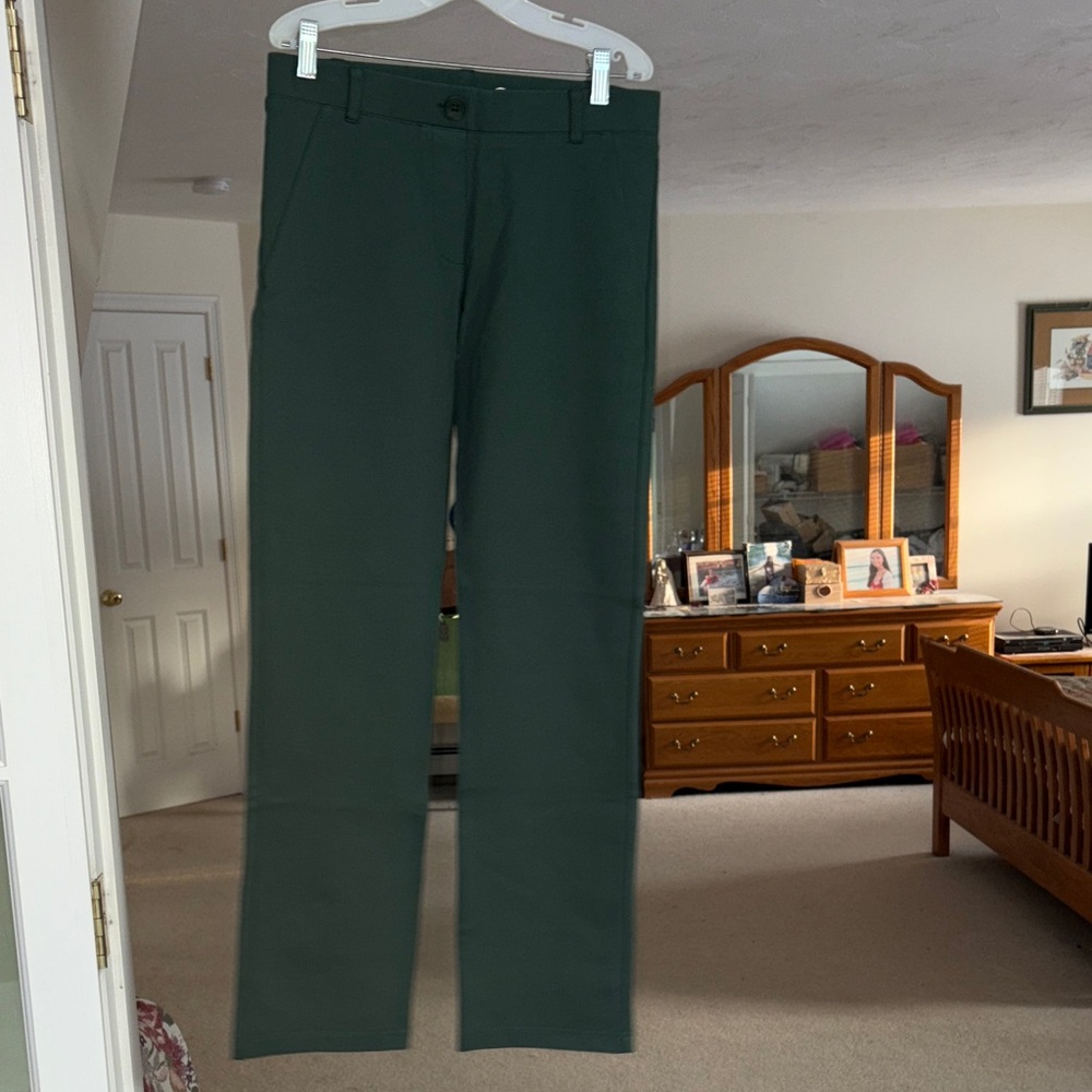 Betabrand Women's Dark Green Chinos